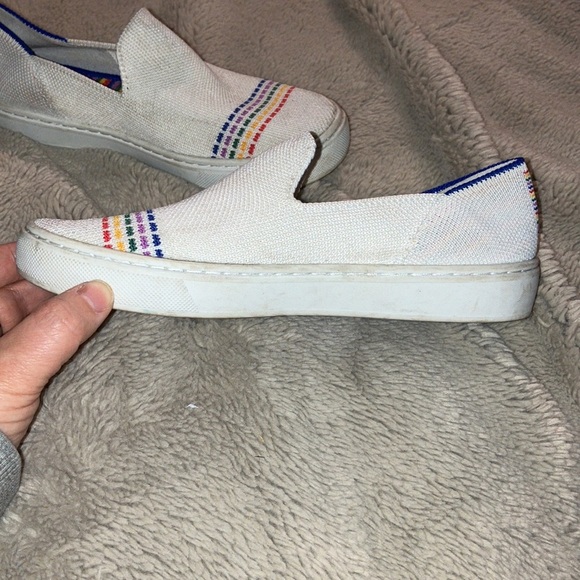Rothy’s White Rainbow Kids Sneaker, Size 2 - Picture 3 of 5